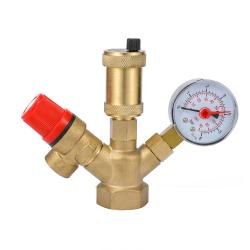 Safety Valve With Air Vent Boiler SetsBoiler Valve Set with 6 Bar Manometer Vent Valve