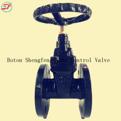 DIN F4 DN50 brass nut Soft sealing water draining iron Epoxy coating Bright black gate valve