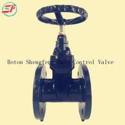 DIN F4 NRS GGG50 16 BAR DN65 Black Ductile iron Resilient seat gate valve