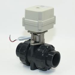 BSP/NPT 1 1/4'' 2 way UPVC AC/DC9-24V CR202 Motorized Ball valve