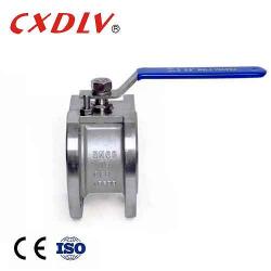 SS316 DN80 Wafer Ends Wafer Ball Valve CF8M 1PC PN16 With Lever Light Weight